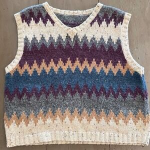 Vintage Handmade Women's Sweater Fair Isle Folk Boho Knit Cold Weather Vest
